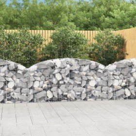Cesta de gaviones forma arco hierro galvanizado 200x30x80/100cm en Macetas y jardineras | Comprar online en Foru.es