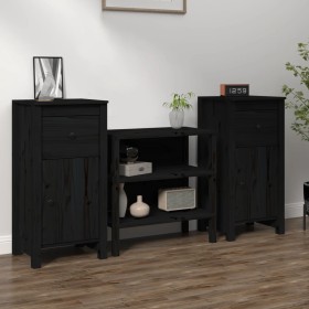 Aparadores 2 uds madera maciza de pino negro 40x35x80 cm de vidaXL, Aparadores - Ref: Foro24-813763, Precio: 103,35 €, Descue...