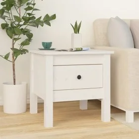 Mesa auxiliar de madera maciza de pino blanco 40x40x39 cm de vidaXL, Mesas auxiliares - Ref: Foro24-813786, Precio: 46,49 €, ...
