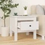 Mesa auxiliar de madera maciza de pino blanco 40x40x39 cm de vidaXL, Mesas auxiliares - Ref: Foro24-813786, Precio: 46,49 €, ...