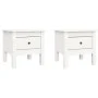 Side table 2 pcs of solid white pine wood 40x40x39 cm by vidaXL, Side tables - Ref: Foro24-813787, Price: 79,84 €, Discount: %