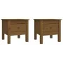 Mesa auxiliar 2 uds madera maciza pino marrón miel 40x40x39 cm de vidaXL, Mesas auxiliares - Ref: Foro24-813791, Precio: 45,1...