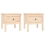 Mesa auxiliar 2 unidades de madera maciza de pino 50x50x49 cm de vidaXL, Mesas auxiliares - Ref: Foro24-813795, Precio: 63,50...