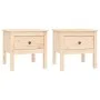 Side table 2 units of solid pine wood 50x50x49 cm by vidaXL, Side tables - Ref: Foro24-813795, Price: 62,82 €, Discount: %