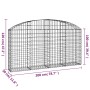 Cesta gaviones forma arco hierro galvanizado 200x30x100/120 cm en Macetas y jardineras | Comprar online en Foru.es