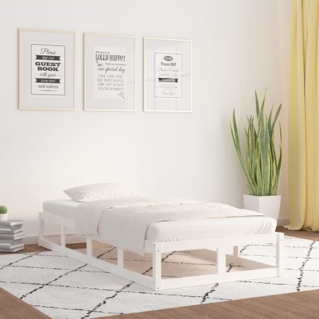 Estructura de cama individual madera maciza blanco 75x190 cm de vidaXL, Camas y somieres - Ref: Foro24-820822, Precio: 96,95 ...