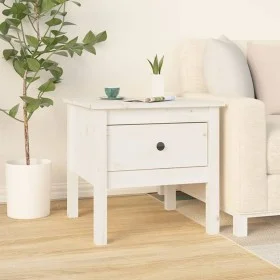 Mesa auxiliar de madera maciza de pino blanco 50x50x49 cm de vidaXL, Mesas auxiliares - Ref: Foro24-813796, Precio: 42,16 €, ...