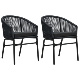 Sillas de jardín 2 unidades ratán sintético negro de vidaXL, Sillas de jardín - Ref: Foro24-48135, Precio: 176,07 €, Descuent...