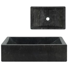 Lavabo de mármol negro con brillo 45x30x12 cm de vidaXL, Lavabos - Ref: Foro24-142772, Precio: 124,63 €, Descuento: %
