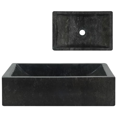 Lavabo de mármol negro con brillo 45x30x12 cm de vidaXL, Lavabos - Ref: Foro24-142772, Precio: 124,63 €, Descuento: %