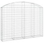 Cesta gaviones forma arco hierro galvanizado 200x30x140/160 cm en Macetas y jardineras | Comprar online en Foru.es