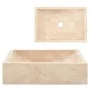 Lavabo de mármol crema con brillo 45x30x12 cm de vidaXL, Lavabos - Ref: Foro24-142773, Precio: 144,27 €, Descuento: %
