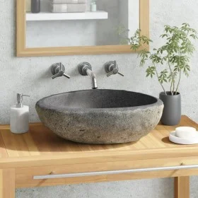 Lavabo de piedra de río ovalado 29-38 cm de vidaXL, Lavabos - Ref: Foro24-146212, Precio: 79,24 €, Descuento: %