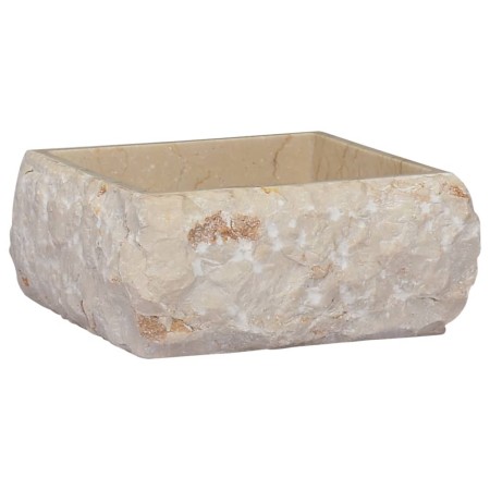 Lavabo crema mármol 30x30x13 cm de vidaXL, Lavabos - Ref: Foro24-149174, Precio: 151,99 €, Descuento: %