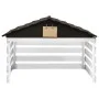 Caseta de cortacésped robótico blanco y negro 78x74x54 cm abeto de vidaXL, Fundas para cortadoras de césped - Ref: Foro24-315...