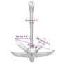 Ancla plegable con cuerda hierro maleable plateado 4 kg de vidaXL, Anclas - Ref: Foro24-94276, Precio: 56,80 €, Descuento: %