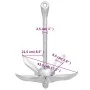 Ancla plegable con cuerda hierro maleable plateado 6 kg de vidaXL, Anclas - Ref: Foro24-94277, Precio: 69,87 €, Descuento: %