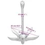 Folding anchor with silver malleable iron rope 8 kg by vidaXL, Anchors - Ref: Foro24-94278, Price: 81,59 €, Discount: %