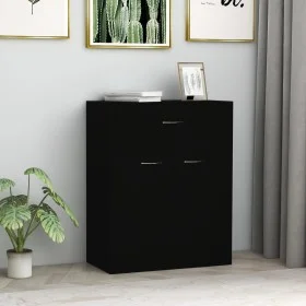 Aparador de madera contrachapada negro 60x30x75 cm de vidaXL, Aparadores - Ref: Foro24-800712, Precio: 62,46 €, Descuento: %