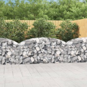 Cesta de gaviones forma arco hierro galvanizado 200x50x80/100cm en Macetas y jardineras | Comprar online en Foru.es