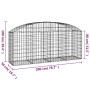 Cesta de gaviones forma arco hierro galvanizado 200x50x80/100cm en Macetas y jardineras | Comprar online en Foru.es