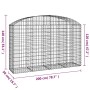 Cesta gaviones forma arco hierro galvanizado 200x50x120/140 cm en Macetas y jardineras | Comprar online en Foru.es