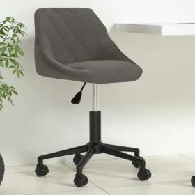 Silla de oficina giratoria de terciopelo gris oscuro de vidaXL, Sillas de oficina - Ref: Foro24-335485, Precio: 95,30 €, Desc...