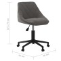 Silla de oficina giratoria de terciopelo gris oscuro de vidaXL, Sillas de oficina - Ref: Foro24-335485, Precio: 96,38 €, Desc...