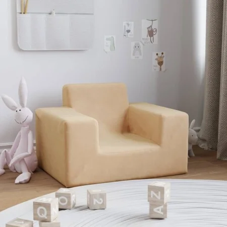 Sofá para niños felpa suave color crema de vidaXL, Mobiliario para bebés y niños pequeños - Ref: Foro24-341812, Precio: 29,91...