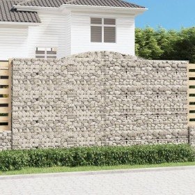 Cestas de gaviones 2 uds forma de arco hierro 400x50x220/240 cm en Macetas y jardineras | Comprar online en Foru.es