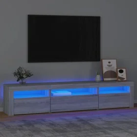 Mueble de TV con luces LED gris sonoma 195x35x40 cm de vidaXL, Muebles TV - Ref: Foro24-3152744, Precio: 130,63 €, Descuento: %