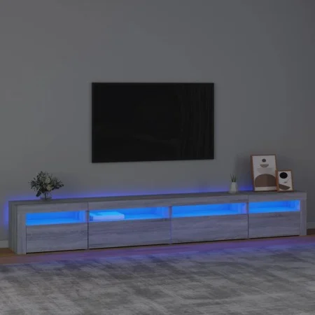 Mueble de TV con luces LED gris sonoma 270x35x40 cm de vidaXL, Muebles TV - Ref: Foro24-3152752, Precio: 172,69 €, Descuento: %