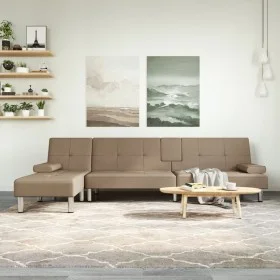Sofá cama en forma de L cuero sintético capuchino 255x140x70 cm von vidaXL, Sofas - Ref: Foro24-3157268, Preis: 457,25 €, Rab...