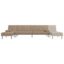 Sofá cama en forma de L cuero sintético capuchino 255x140x70 cm de vidaXL, Sofás - Ref: Foro24-3157268, Precio: 461,65 €, Des...