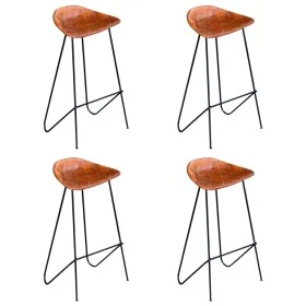 Kitchen stools 4 units brown genuine leather by vidaXL, Kitchen stools - Ref: Foro24-276365, Price: 442,27 €, Discount: %