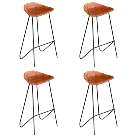 Küchenhocker 4 Einheiten braunes Echtleder von vidaXL, Küchenhocker - Ref: Foro24-276365, Preis: 442,27 €, Rabatt: %