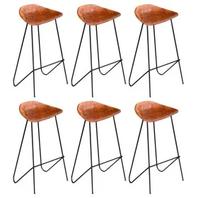 Taburetes de cocina 6 unidades cuero auténtico marrón de vidaXL, Taburetes de cocina - Ref: Foro24-276366, Precio: 720,18 €, ...