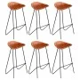 Taburetes de cocina 6 unidades cuero auténtico marrón de vidaXL, Taburetes de cocina - Ref: Foro24-276366, Precio: 720,18 €, ...