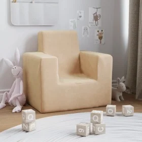 Sofá para niños felpa suave color crema de vidaXL, Mobiliario para bebés y niños pequeños - Ref: Foro24-341836, Precio: 26,04...