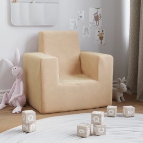 Sofá para niños felpa suave color crema de vidaXL, Mobiliario para bebés y niños pequeños - Ref: Foro24-341836, Precio: 26,29...