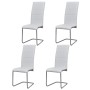 Sillas voladizas de comedor 4 unidades cuero sintético blanco de vidaXL, Sillas de comedor - Ref: Foro24-242288, Precio: 210,...