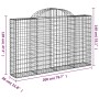Cesta gaviones forma arco hierro galvanizado 200x30x120/140 cm en Macetas y jardineras | Comprar online en Foru.es