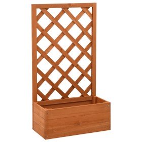 Jardinera enrejada de jardín madera abeto naranja 50x25x90 cm en Macetas y jardineras | Comprar online en Foru.es