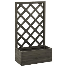 Jardinera enrejada de jardín madera abeto gris 50x25x90 cm en Macetas y jardineras | Comprar online en Foru.es