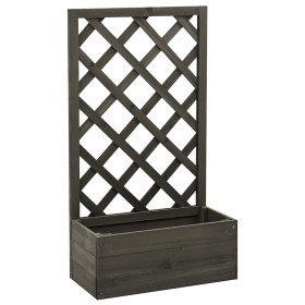 Jardinera enrejada de jardín madera abeto gris 50x25x90 cm en Macetas y jardineras | Comprar online en Foru.es
