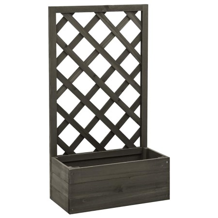 Jardinera enrejada de jardín madera abeto gris 50x25x90 cm en Macetas y jardineras | Comprar online en Foru.es