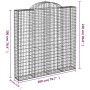 Cesta gaviones forma arco hierro galvanizado 200x30x200/220 cm en Macetas y jardineras | Comprar online en Foru.es