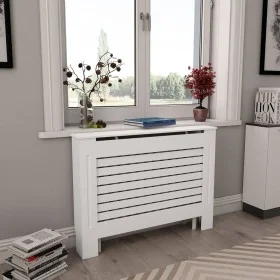 Cubierta para radiador MDF blanco 112x19x81,5 cm de vidaXL, Accesorios para radiadores de calefacción - Ref: Foro24-284320, P...