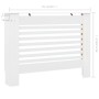 Cubierta para radiador MDF blanco 112x19x81,5 cm de vidaXL, Accesorios para radiadores de calefacción - Ref: Foro24-284320, P...