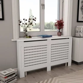 Cubierta para radiador MDF blanco 152x19x81,5 cm de vidaXL, Accesorios para radiadores de calefacción - Ref: Foro24-284321, P...